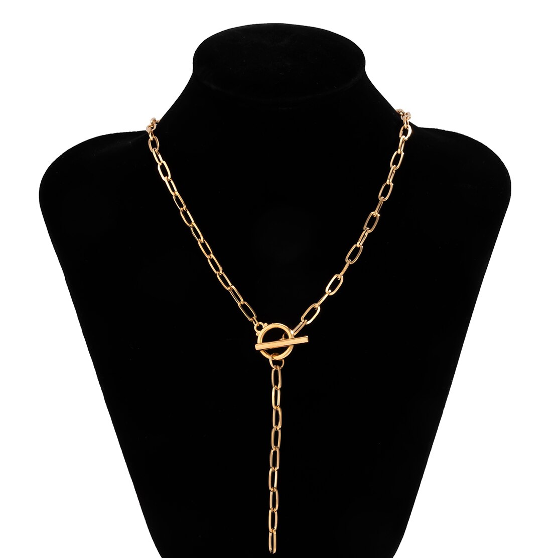 Karen Clasp Long Chain Choker Necklace
