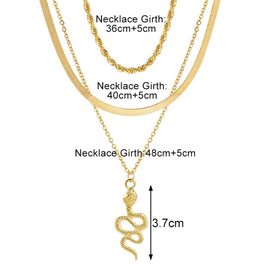 Natal Gold Color Snake Bohemian  Pendant Necklace