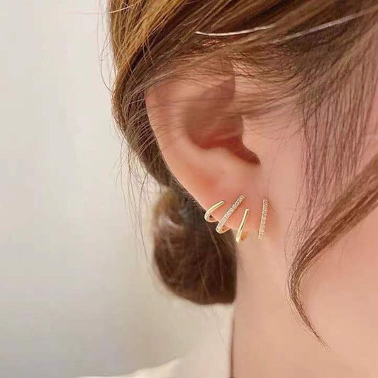 Val Geometric Crystal Stud Earring